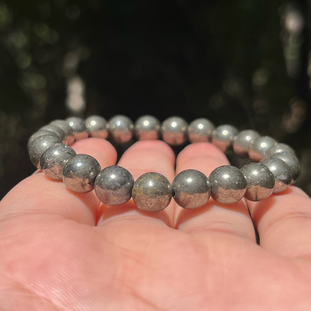 8mm stretchable pyrite bracelet‎